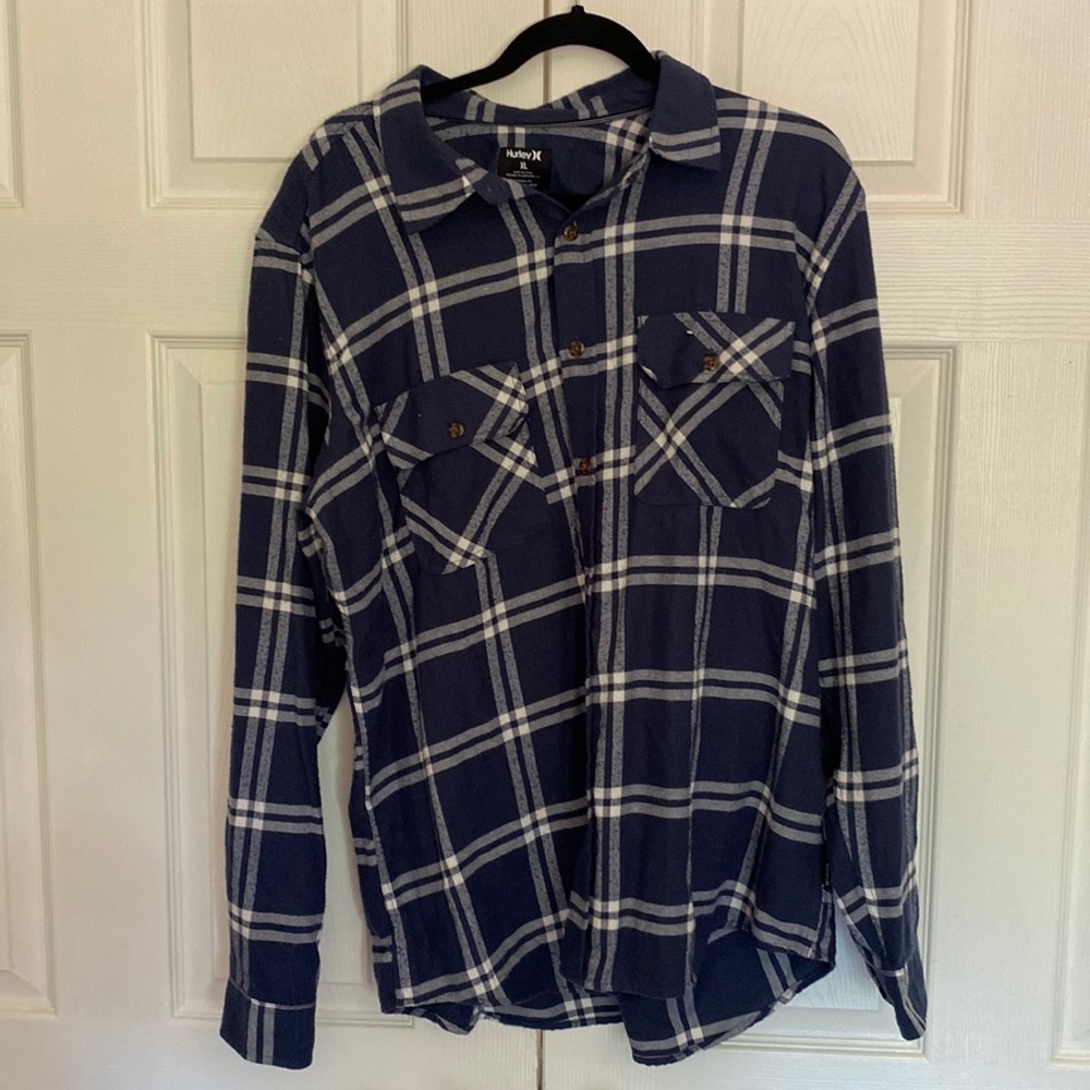 Hurley men’s XL blue plaid flannel